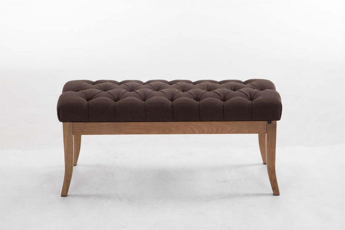 SITZBANK 100/38 cm Stoff braun - Naturfarben/Braun, Holz/Textil (100/46/38cm) - CLP