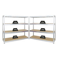 SCHWERLASTREGAL Dino 2er-Set mit 2x 180x200x60 cm Fachlast 500 kg Verzinkt - Silberfarben, Metall (400/180/60cm) - PROREGAL