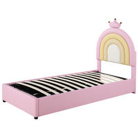 POLSTERBETT 90/200 cm Rosa mit höhenverstellbarem Kopfteil und Lattenrost - Rosa, Kunststoff (90/200cm) - OKWISH