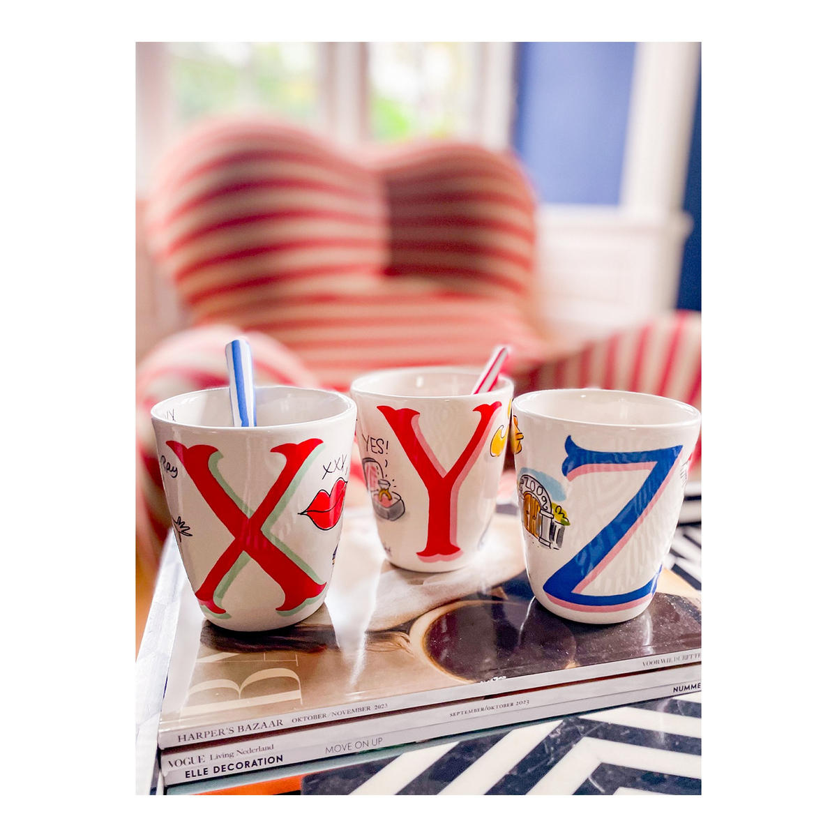BECHER Liebesbrief X in Bunt - 350 ml - Multicolor, Keramik (0.35L) - Blond Amsterdam