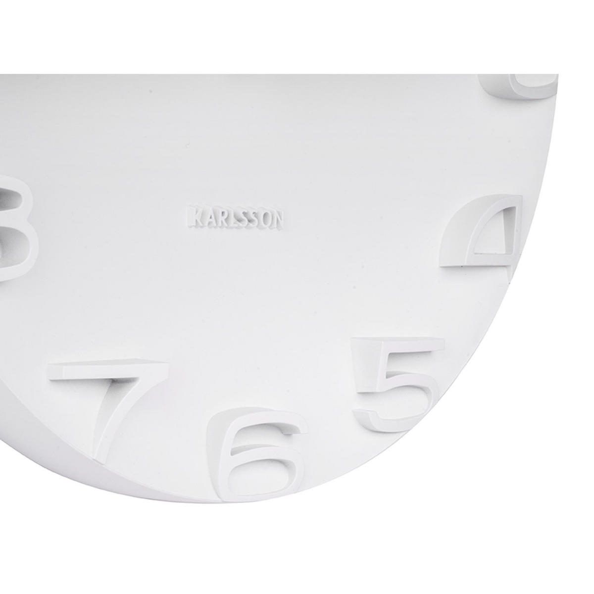 WANDUHR Edge Ø 42 cm - Weiß, Kunststoff (42/42/5cm) - Karlsson