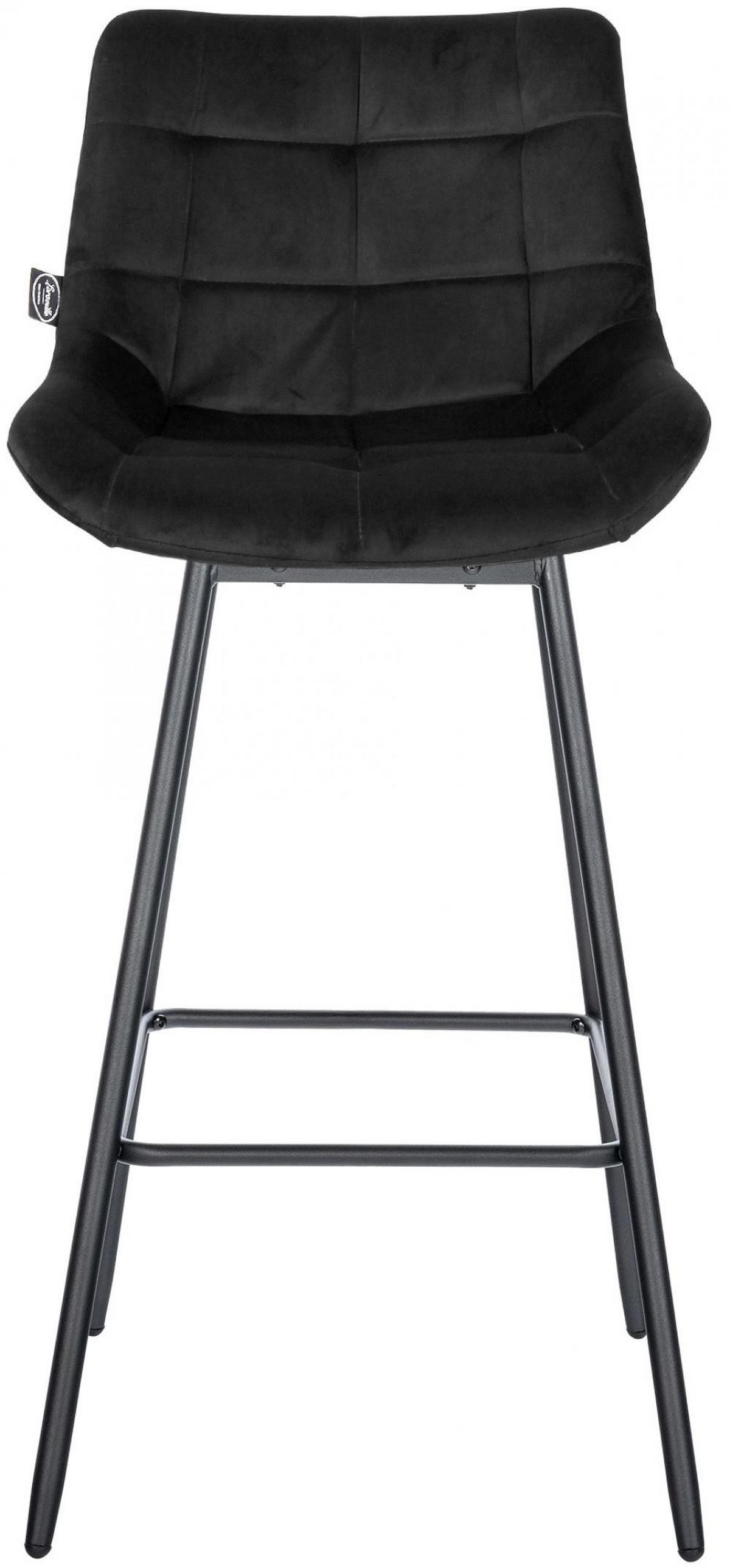 BARHOCKER Samt schwarz - Schwarz, Textil/Metall (49/105/56cm) - CLP