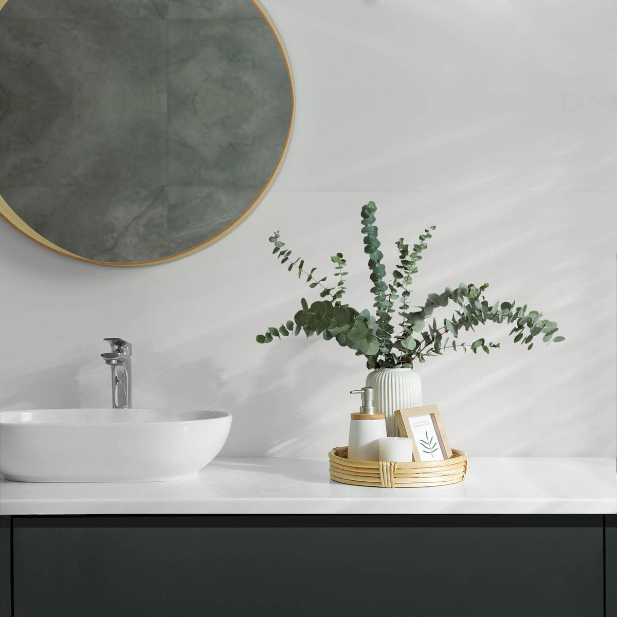 WANDPANEEL 100x50 cm selbstklebend Marbryn - Weiß, Kunststoff (50/1.6/100cm) - Wallfluent