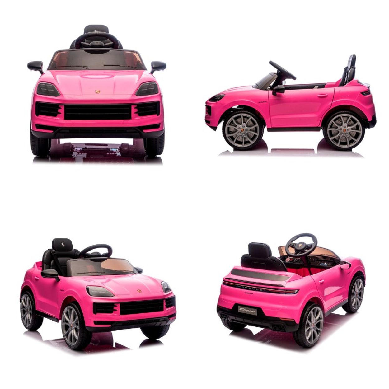 ELEKTROAUTO Porsche Cayenne rosa Vierradfederung Fernbedienung Gurt - Rosa, Kunststoff (103/63/54cm) - Chipolino