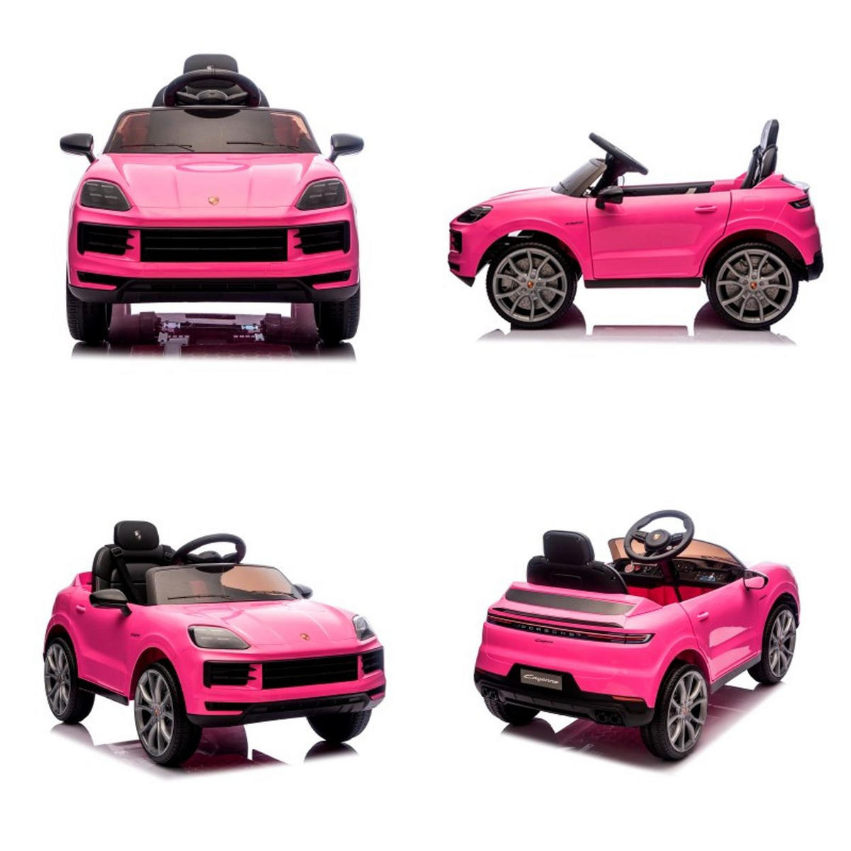 ELEKTROAUTO Porsche Cayenne rosa Vierradfederung Fernbedienung Gurt - Rosa, Kunststoff (103/63/54cm) - Chipolino