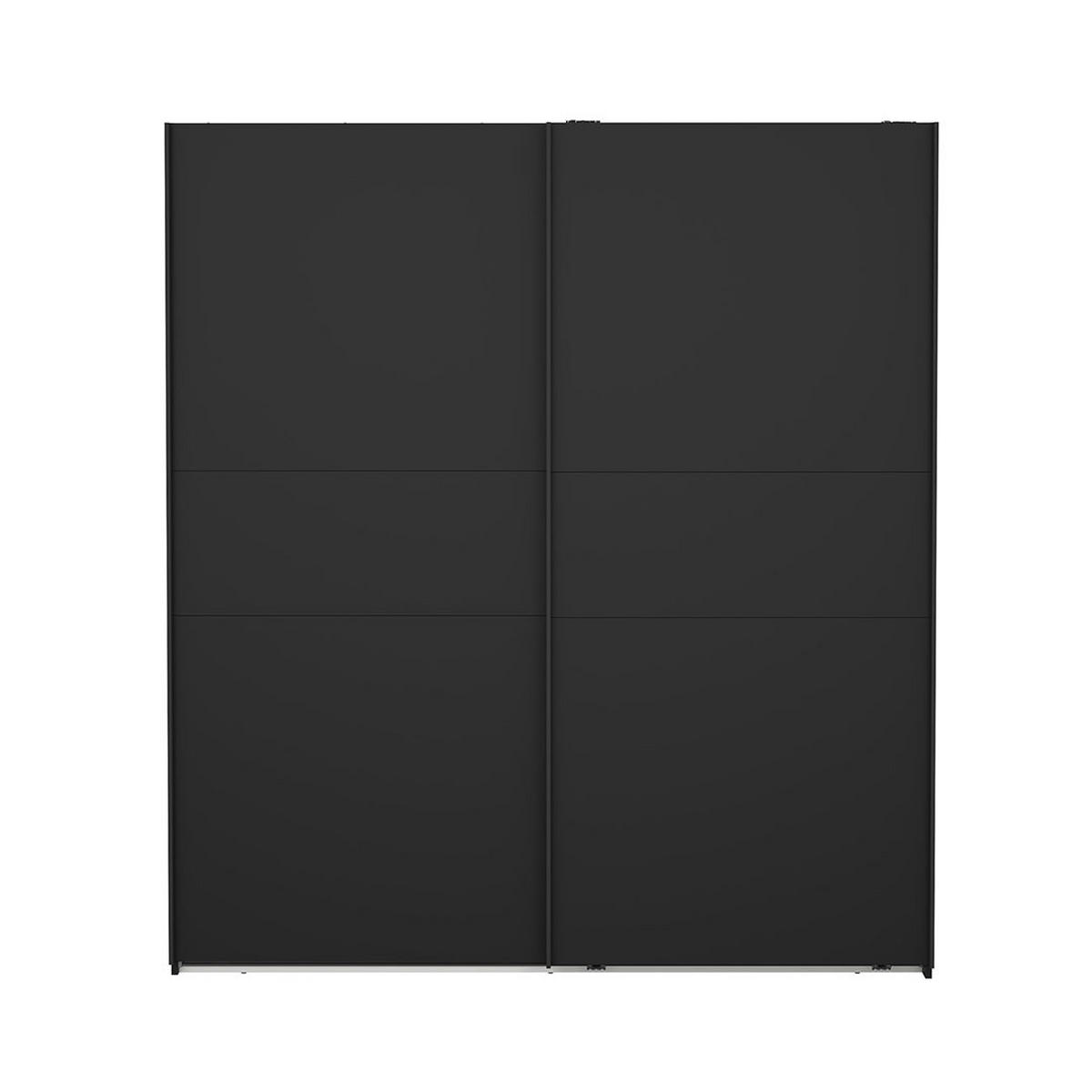 SCHIEBETÜRENSCHRANK, Como, Schwarz, Holzwerkstoff, 179 x 67 x 201 cm - Schwarz, Holzwerkstoff (179/201/67cm) - ebuy24