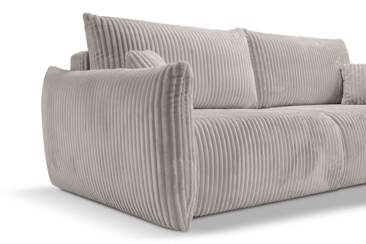 SOFA Hallora - Asche (Tilia 86) - Hellgrau, Holzwerkstoff (240/88/108cm) - Möblo