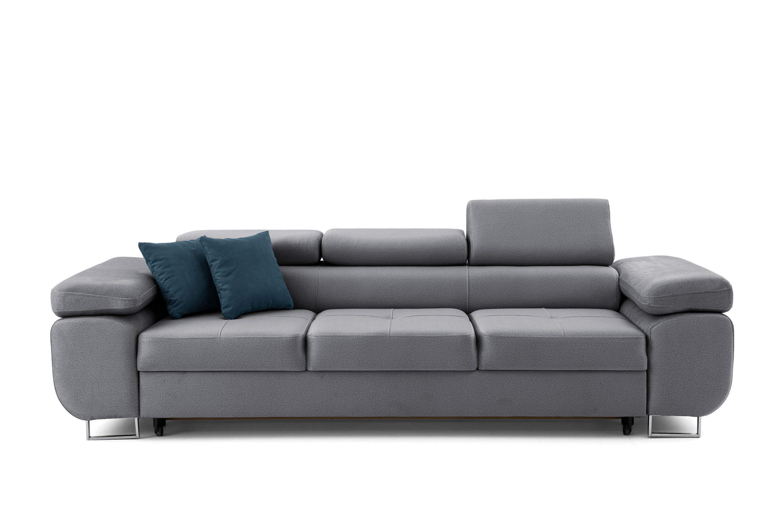 3-SITZER-SOFA WILD Dark gray - Chromfarben/Dunkelgrau, Holz/Textil (262/90/102cm) - Muffo