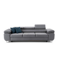 3-SITZER-SOFA WILD Dark gray - Chromfarben/Dunkelgrau, Holz/Textil (262/90/102cm) - Muffo