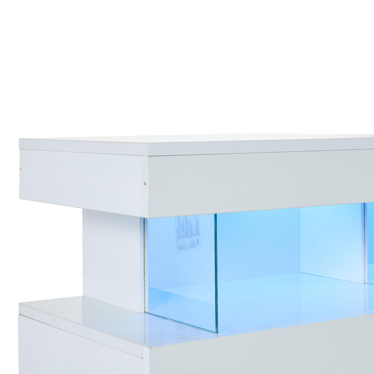 KUCHYŇSKÁ SKŘÍŇ bílá, LED světelný pásek, do obývacího pokoje, kuchyně a předsíně, 140×35×80 cm - bílá, kompozitní dřevo/plast (140/80/35cm) - STILVORA