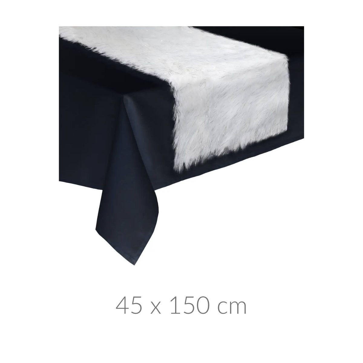 TISCHLÄUFER Kunstfell 45/150 cm - Weiß, Kunststoff (150cm) - Atmosphera Createur d´interieur