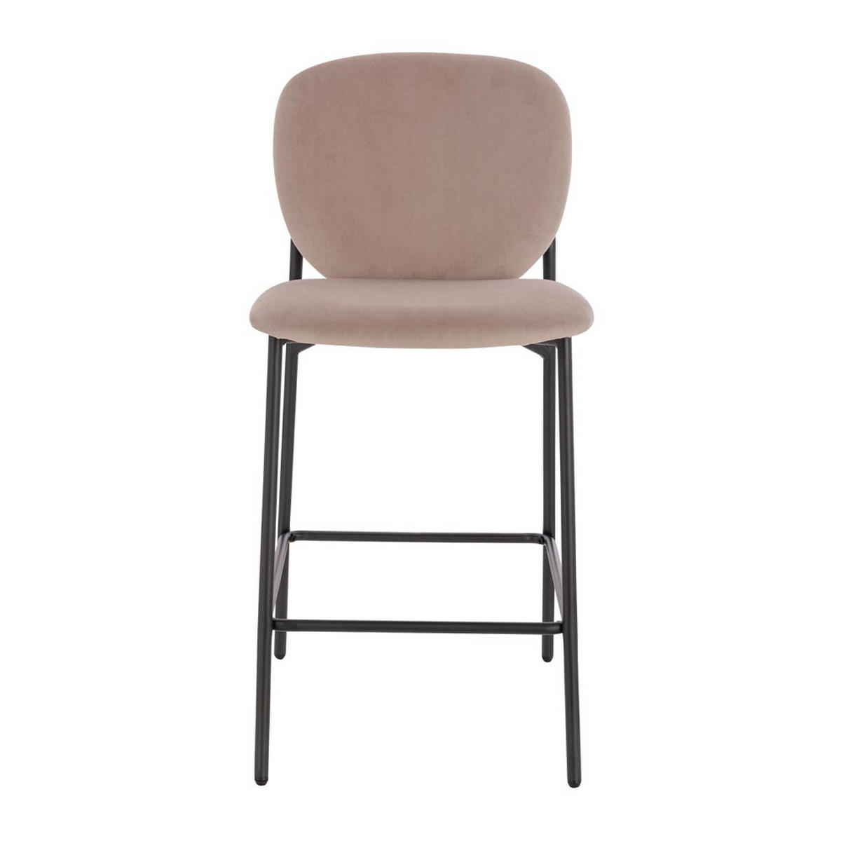 BARHOCKER CELDA - Menge: 4, Farbe: Samt Hellbraun - Hellbraun, Kunststoff (44/93/52cm) - Home Deluxe