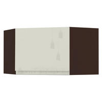 ECKHÄNGESCHRANK Florence W10/60/36 Lava / RAL 1013 perlweiß HG 60 / 60 / 36cm - Türanschlag links - Dunkelgrau/Weiß Hochglanz, Holz/Holzwerkstoff (60/36/60cm) - Feldmann-Wohnen