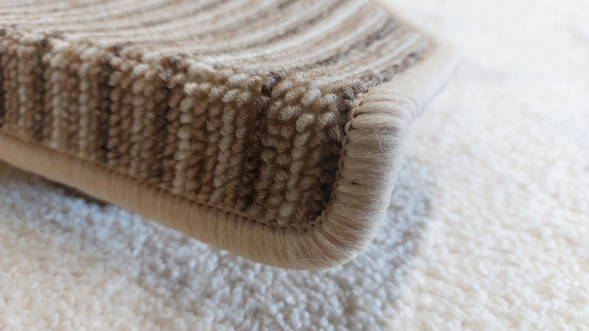 STUFENMATTE Set. 15 Stück "Rimini" Nadelfilz gestreift Beige 24 x 65 cm - Beige/Creme, Textil (24/65/4cm) - oKu-Tex