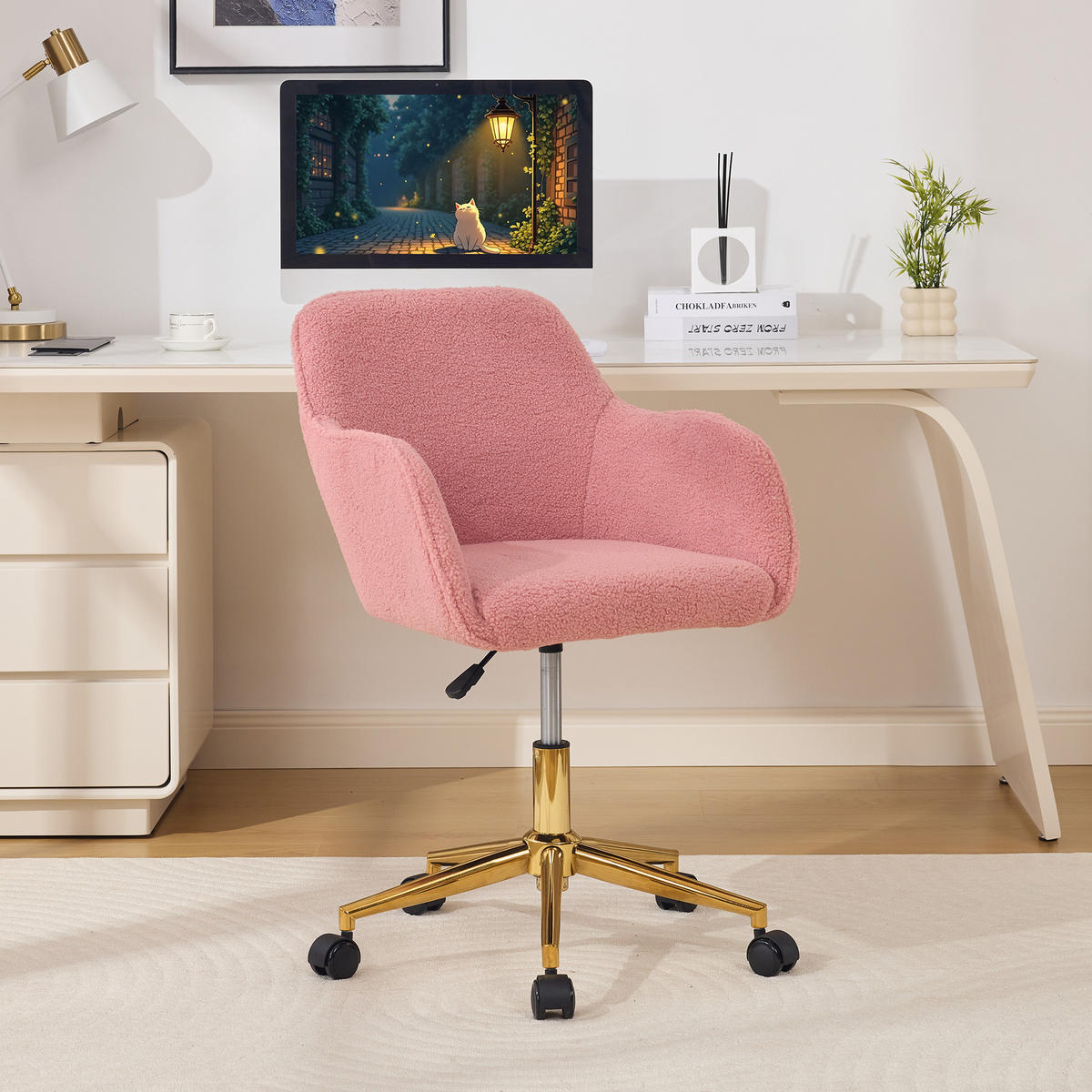 DREHSTUHL 360° drehbar Rosa - Rosa, Naturmaterialien (58/86/58cm)