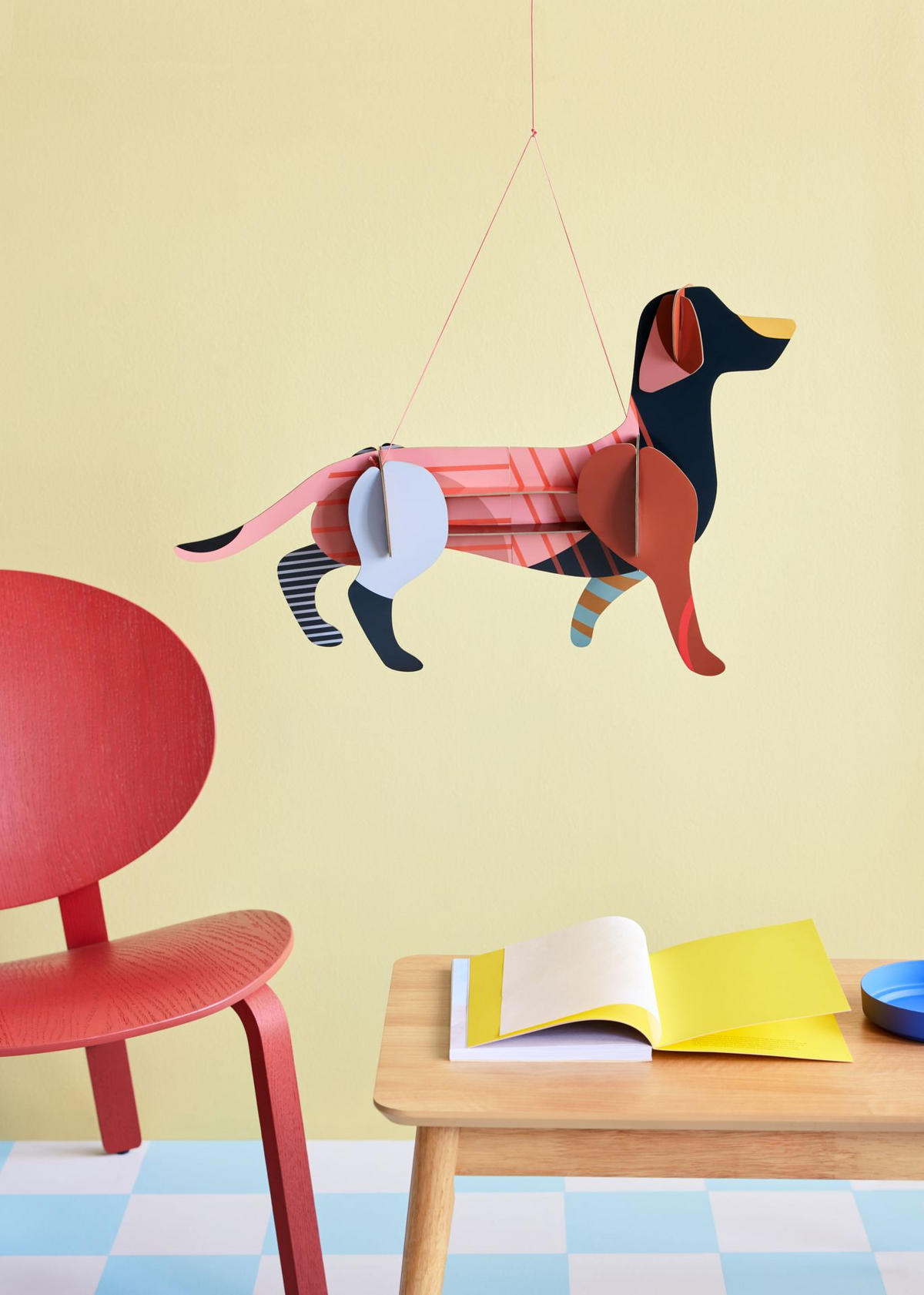 MAL- & BASTELSET, Maggie Dackel, 3D Wandobjekt, Recyclingkarton, studio ROOF - Naturfarben, Karton (58.5/13.6/35.3cm) - ich-zapfe