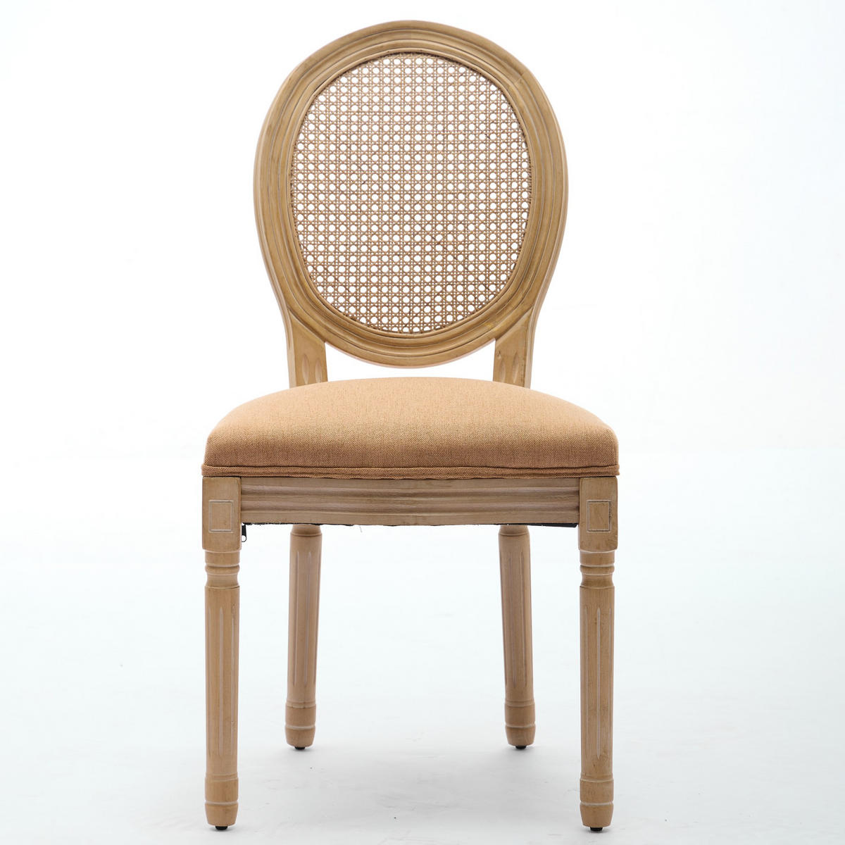 STUHL-SET DE-36325 2 Stück mit Rattan-Rückenlehne Cognac - Cognac, Holz (49/95/59.5cm) - ComfortXL
