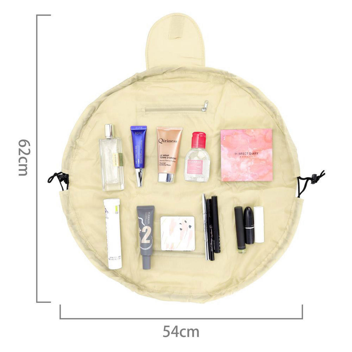 KOSMETIKTASCHE mit Reißverschlussfächern - Beige, Kunststoff (54/62cm) - Intirilife