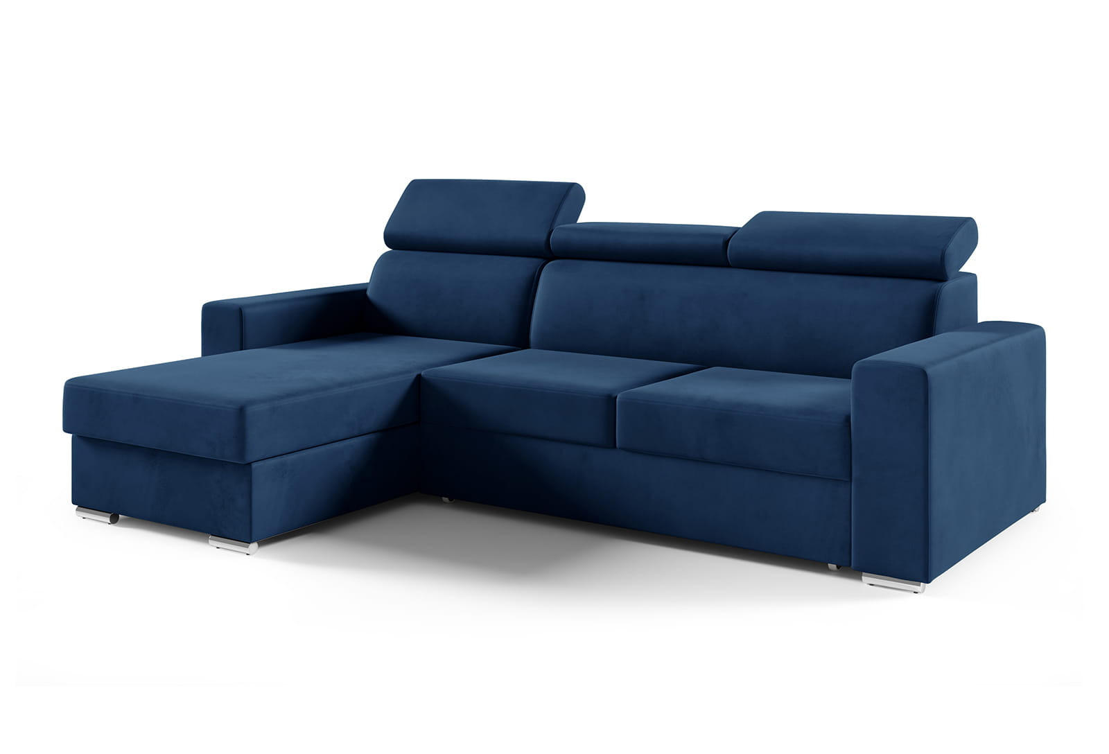 ECKSOFA Nela L-Form mit Bettkasten und Schlaffunktion - Blau, Textil (245/170cm) - Jerpax