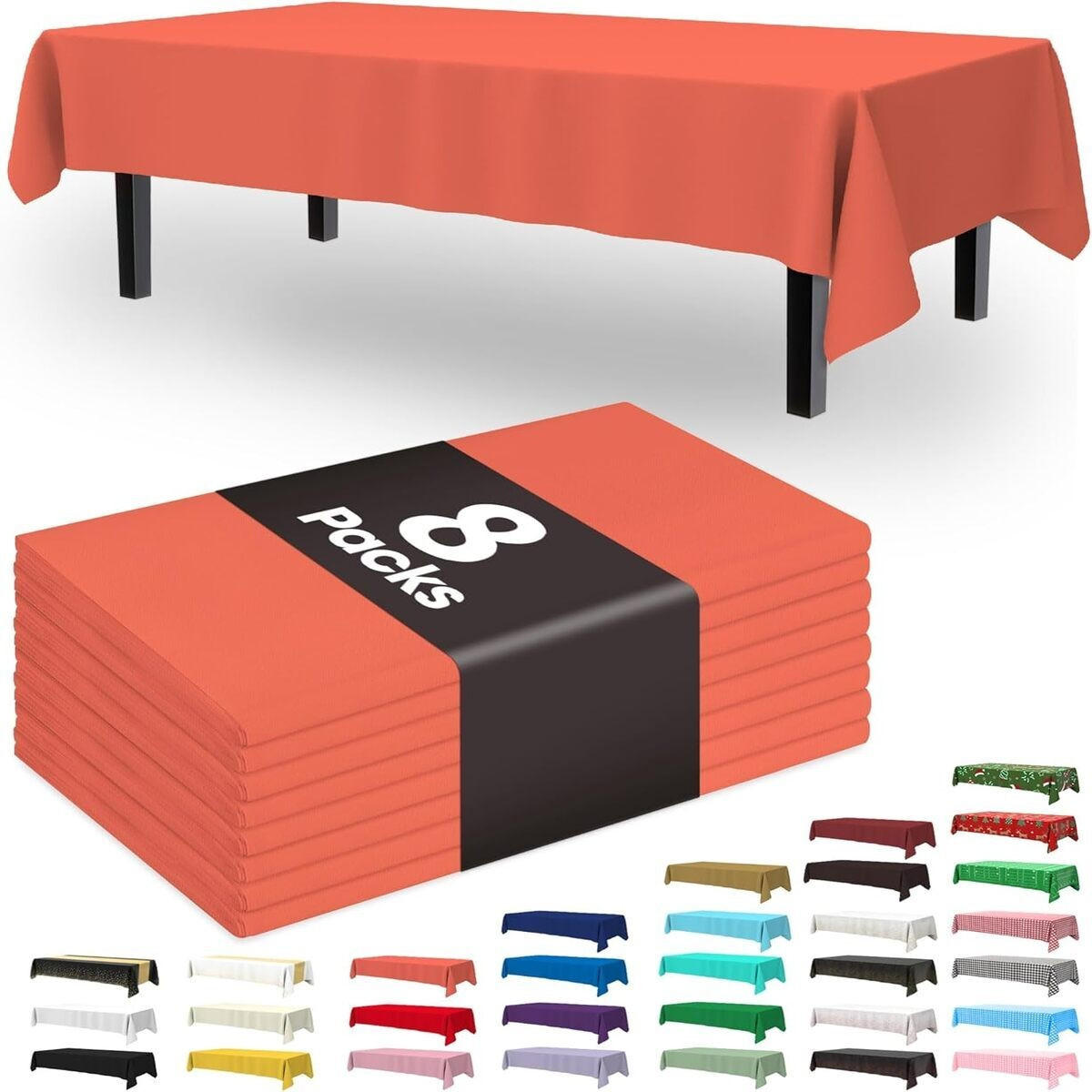 TISCHDECKE 174/137 cm 8 Stück - Rot, Kunststoff (137/274cm) - Authentics