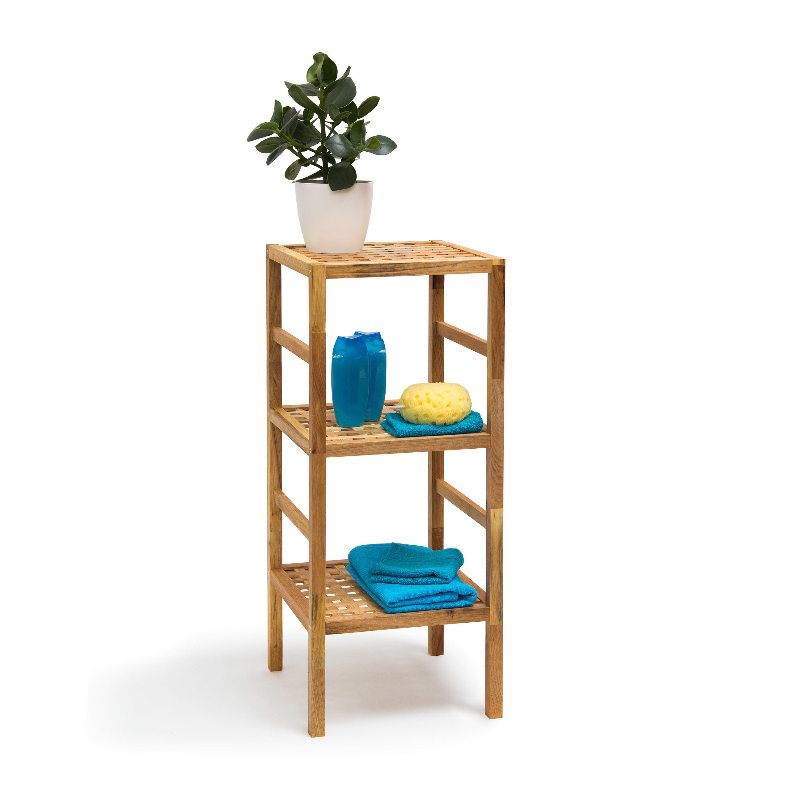 BADREGAL - Hellbraun, Holz (36/85/35.5cm) - Relaxdays