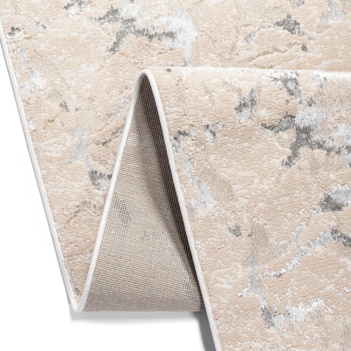 TEPPICHLÄUFER CRYSTAL champagner abstrakt 100/250 cm - Champagner, Textil (100/250cm) - Tapiso