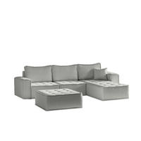 ECKSOFA Sande In Alpine - Hellgrau, Holzwerkstoff/Textil (292/192cm) - Fun Möbel