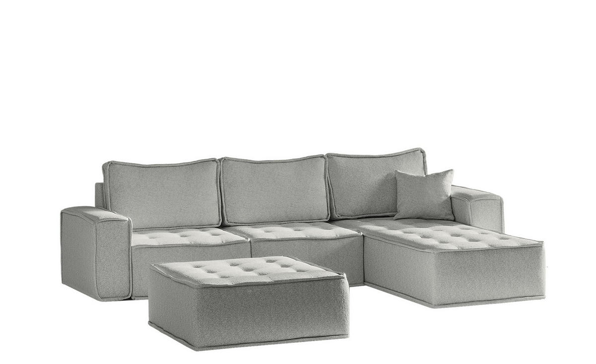 ECKSOFA Sande In Alpine - Hellgrau, Holzwerkstoff/Textil (292/192cm) - Fun Möbel