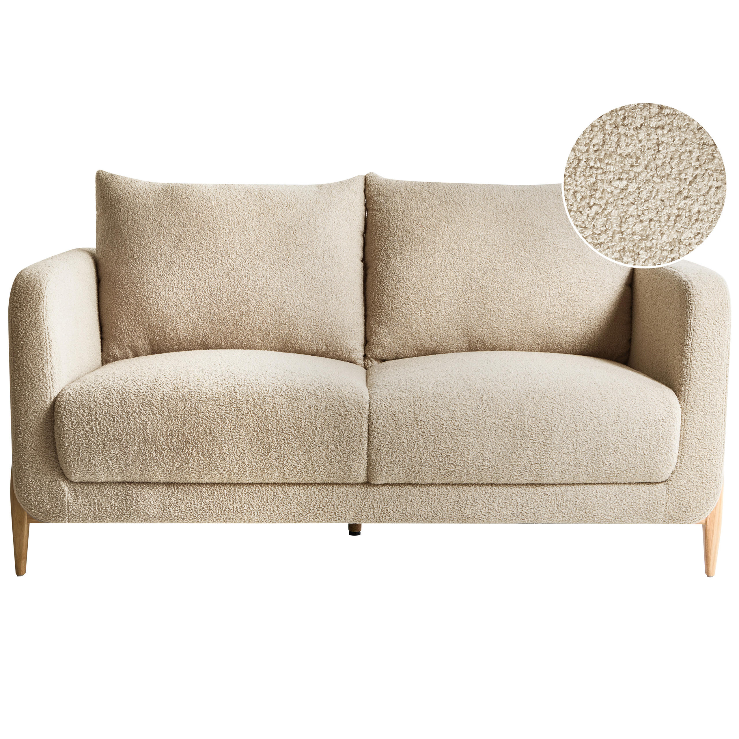 2-SITZER-SOFA Bouclé Beige Gimo - Hellbraun, Textil (149/83/80cm) - Beliani