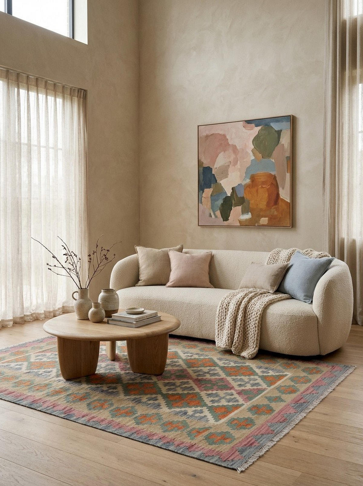 HANDWEBTEPPICH Kelim Gashgai Beige 181/127 cm Schurwolle - Beige, Textil (127/181cm) - Looma