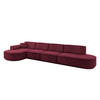 ECKSOFA Ottomane Links MARI-L3-v3 - 413x171x83 cm Bordeaux Velours - Bordeaux/Schwarz, Holzwerkstoff/Kunststoff (413/171cm) - ALTDECOR