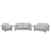 POLSTERGARNITUR (3-2-1) - Microfaser - Grau, Textil (1/1/1cm) - home24