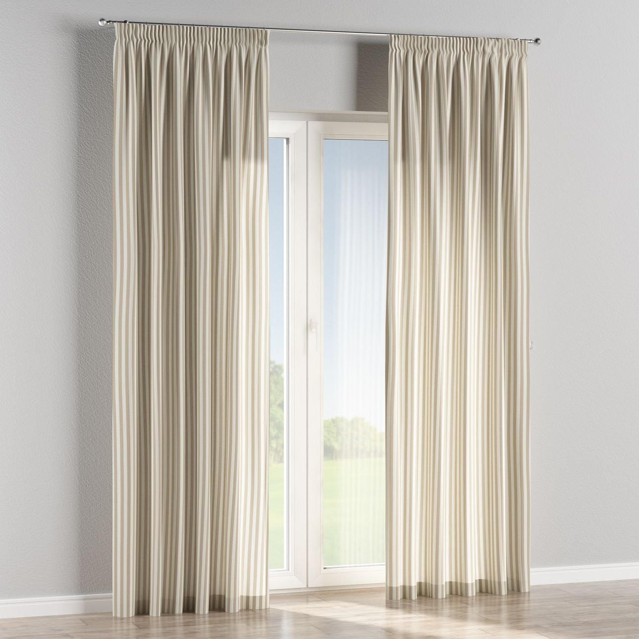 VORHANG Quadro braun und weiß, 130x100 cm - Beige/Weiß, Textil (130/100cm) - Dekoria