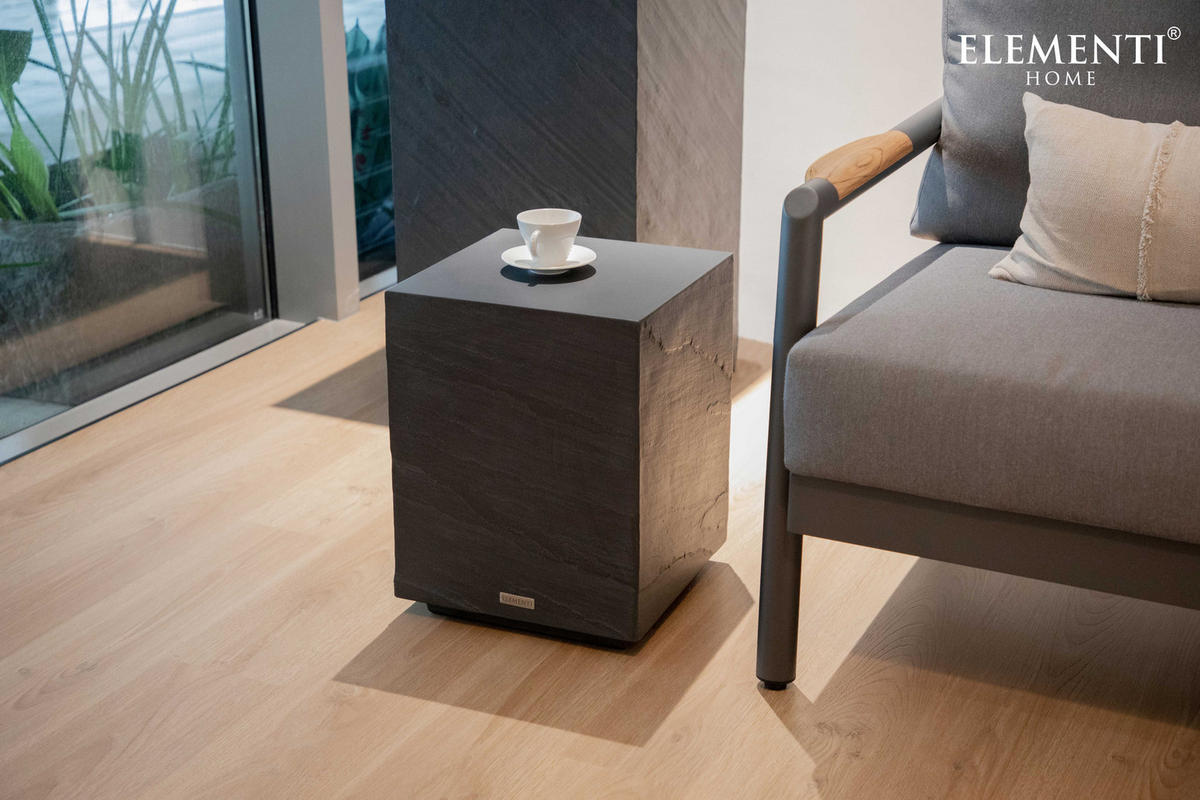 BEISTELLTISCH COLORADO aus GF-Beton, Wetterbeständig, 35x35x46 cm - Dunkelgrau, Naturmaterialien (35/35/46cm) - Elementi