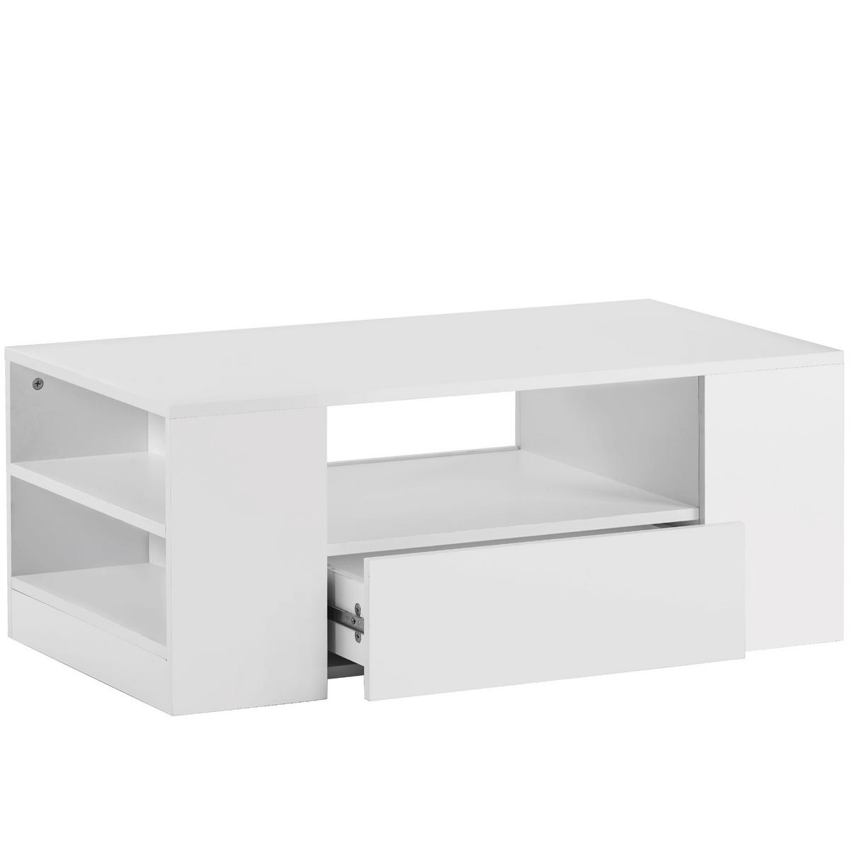 COUCHTISCH Weiß 95/53/37 cm - Weiß, Holzwerkstoff (95/53/37cm) - Urban Meuble