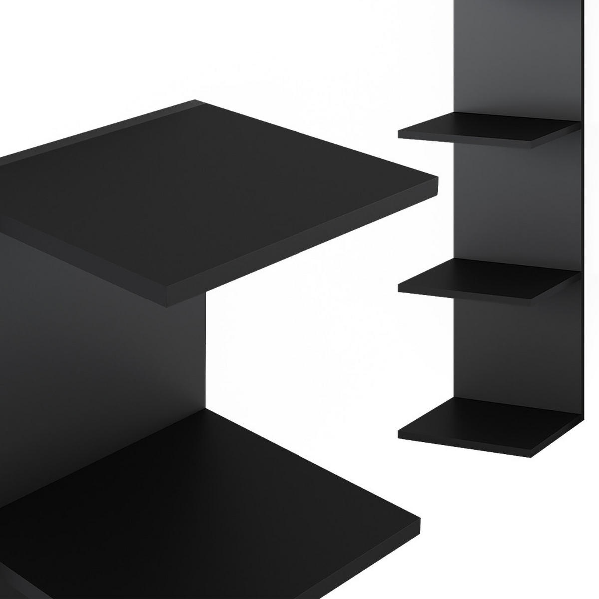 WANDREGAL Paolo Schwarz 30 x 95 cm - Schwarz, Holzwerkstoff (30/95/28cm) - Vicco