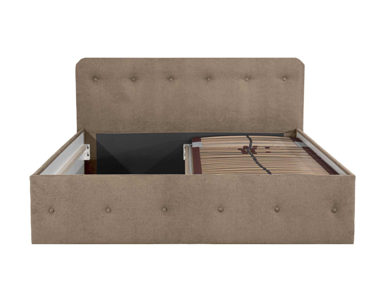 POLSTERBETT Luxi Beige 100 x 200 x 40 cm Stauraum ohne hydraulische Funktion Ohne Matratze und Lattenrost - Beige, Holz (100/200cm) - Halmon Schlafkomfort Betten 