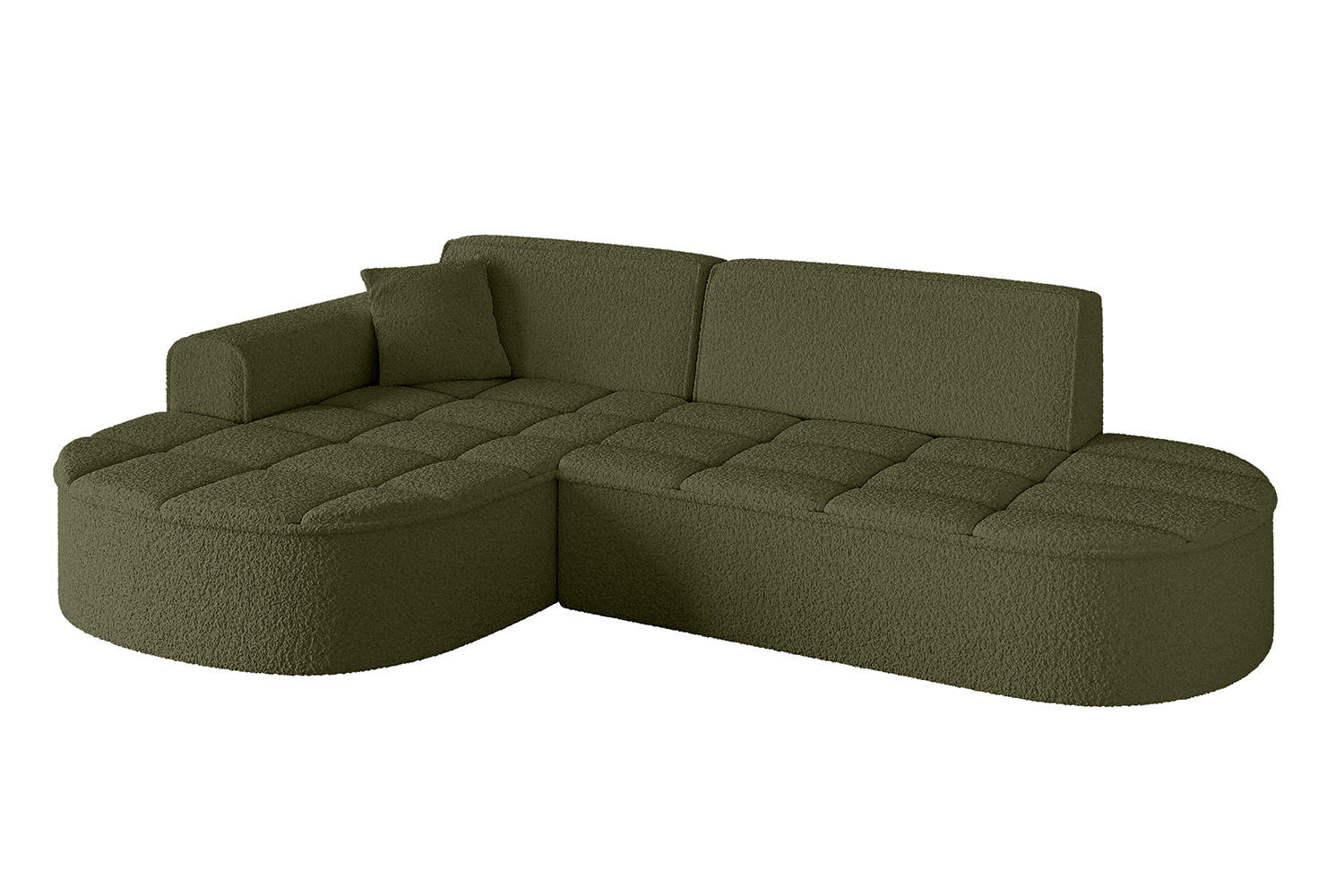 ECKSOFA Ottomane Links TARO-L1 - 243x171x79,5 cm Grün - Grün, Holzwerkstoff/Textil (243/171cm) - ALTDECOR