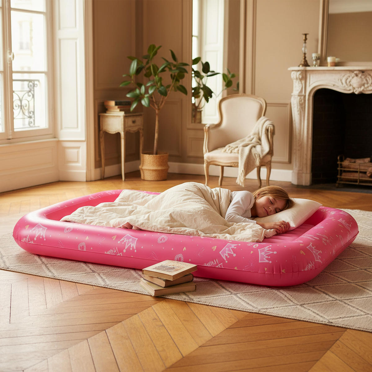 LUFTBETT Kinderluftmatratze aufblasbar DreamAir 152 x 89 x 17,5 cm rosa - Rosa, Kunststoff (89/152cm) - Avenli