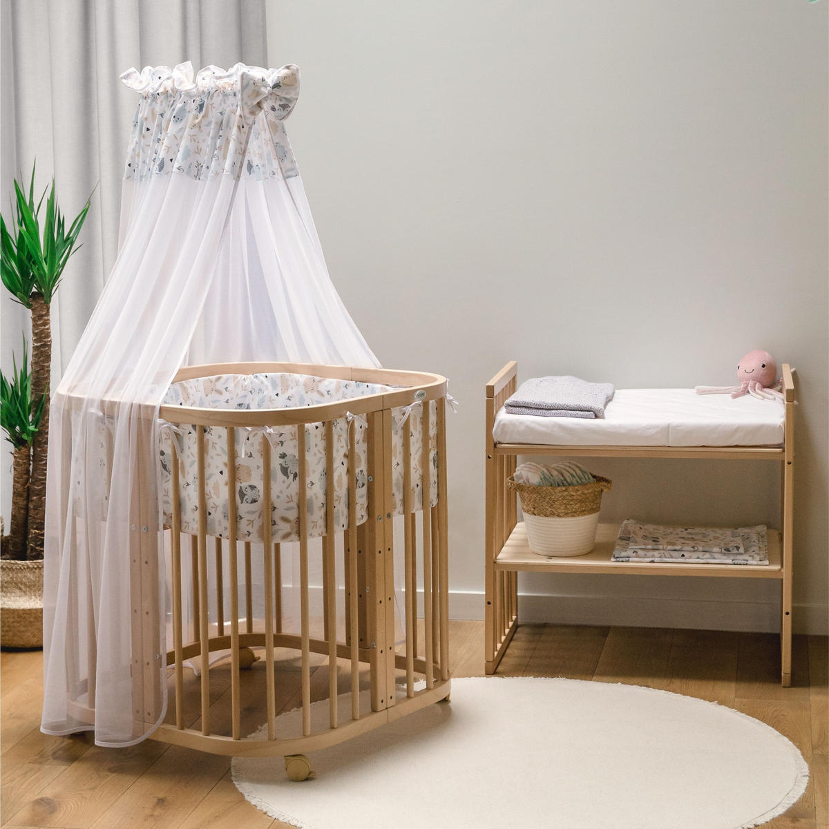 BABYBETT GREY, 7in1 mit Matratze - Grau, Holz (73/123cm) - waldin