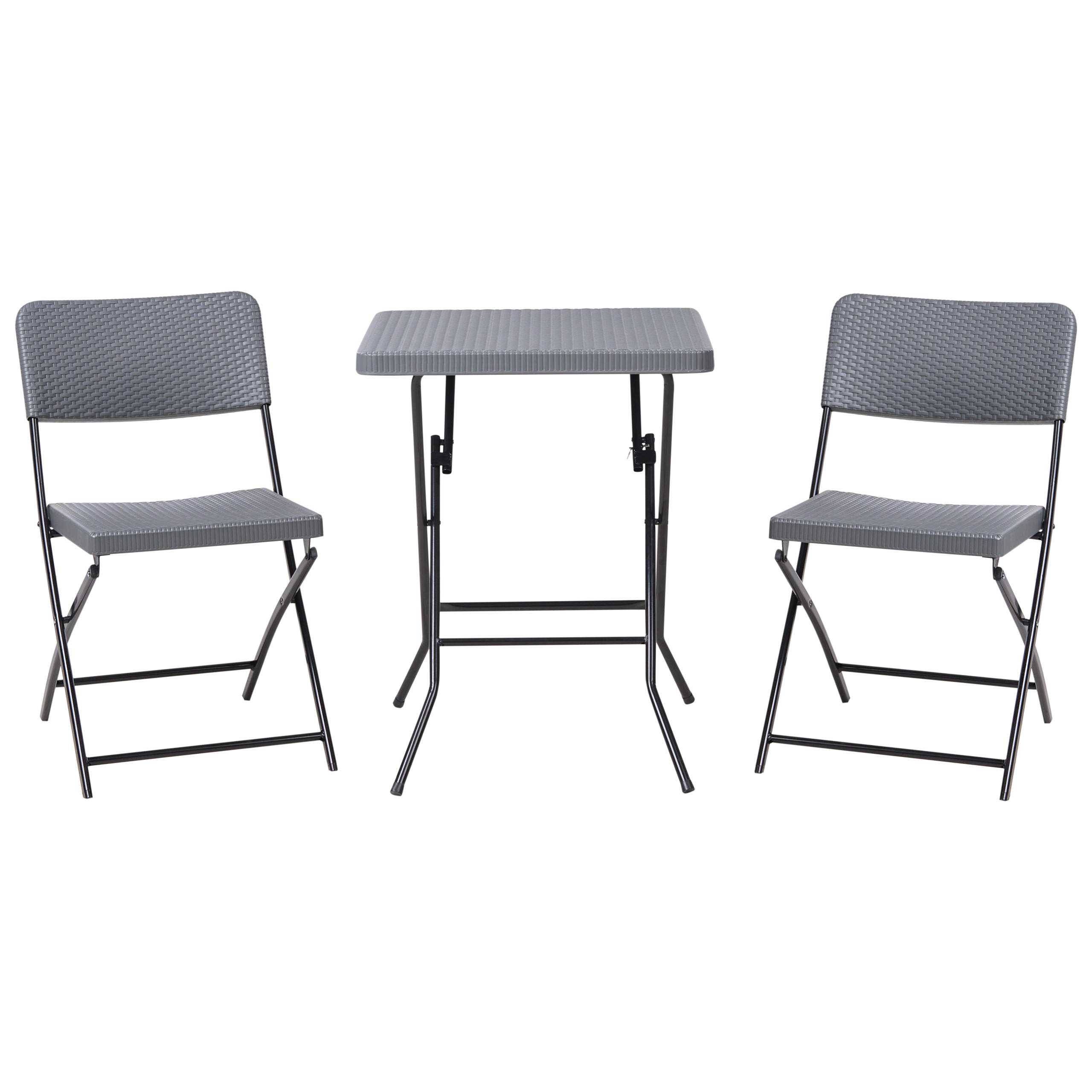 BISTRO-SET klappbar Grau Trappeto Trappeto - Grau, Kunststoff - Beliani