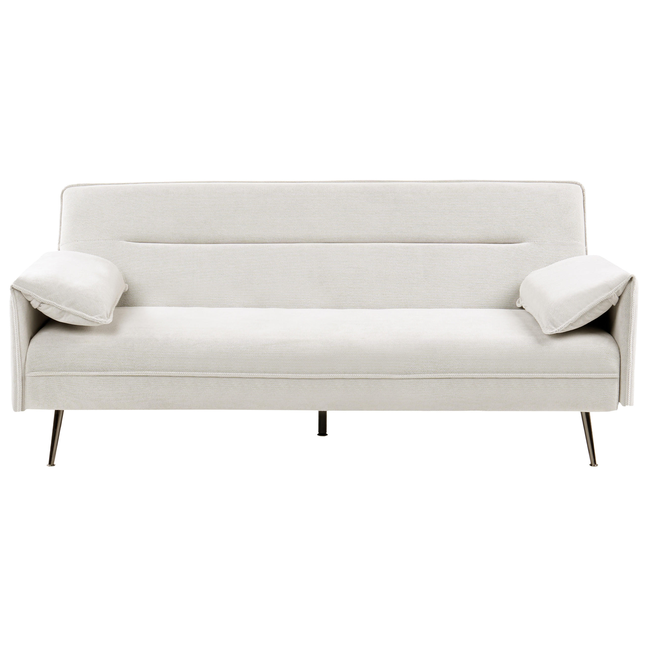 SCHLAFSOFA 3-Sitzer Stoff Cremeweiß Vayla - Creme, Textil (198/85/64cm) - Beliani