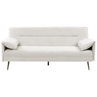 SCHLAFSOFA 3-Sitzer Stoff Cremeweiß Vayla - Creme, Textil (198/85/64cm) - Beliani