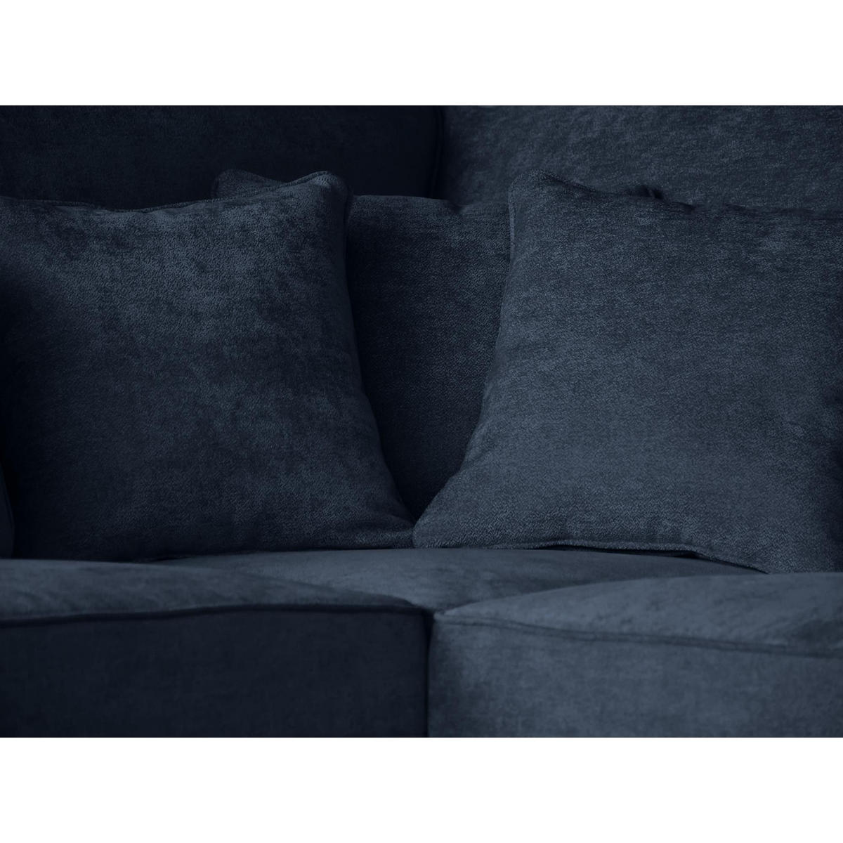 ECKSOFA Parma ohne Schlaffunktion dunkelblau links - Schwarz/Dunkelblau, Textil (314/224cm) - Beautysofa