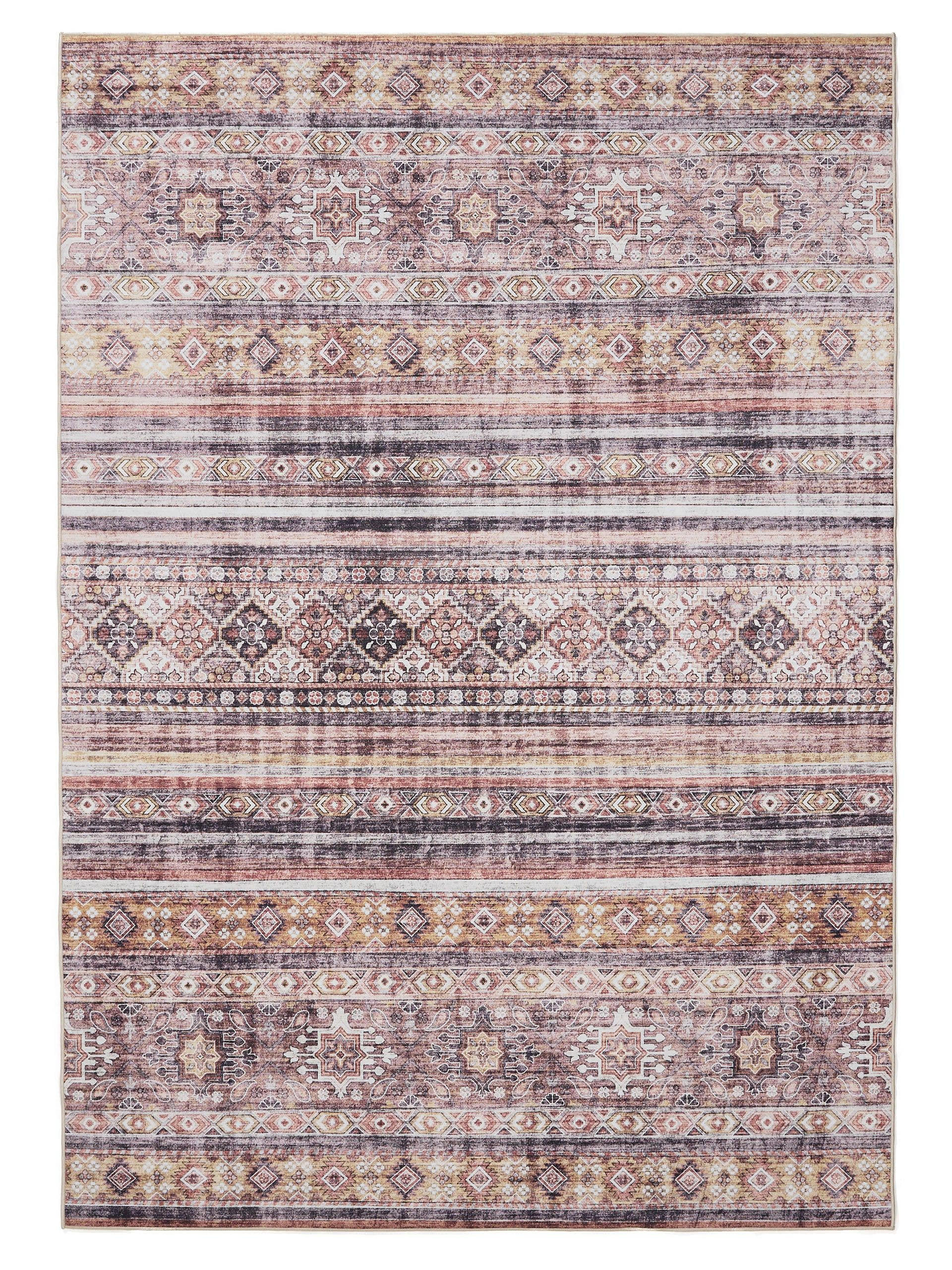 VINTAGE-TEPPICH George waschbar 200x300 cm - Pink/Multicolor, Kunststoff (200/300cm) - benuta