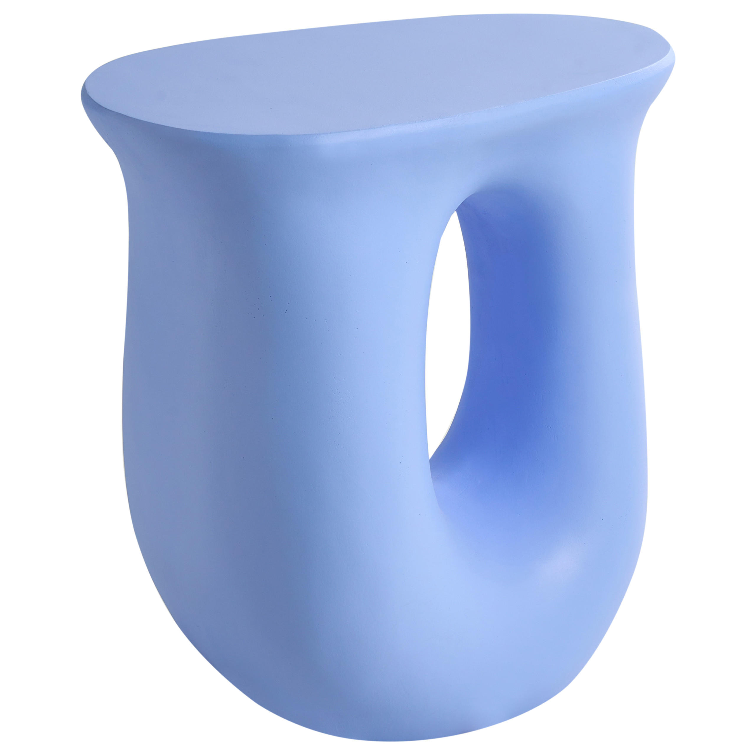 BEISTELLTISCH 42/28 cm Blau Idro - Blau, Keramik (42/28/46cm) - Beliani