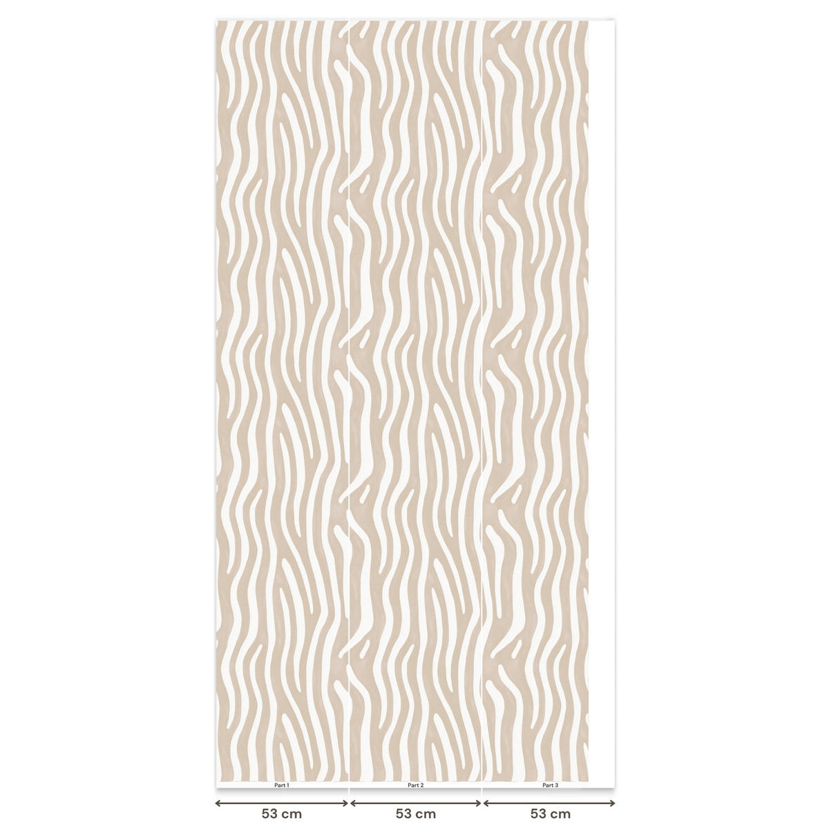 TAPETE - Abstrakt - Zebra - Beige - 140x300 cm - Beige, Papier (140/300cm) - OnlyWow