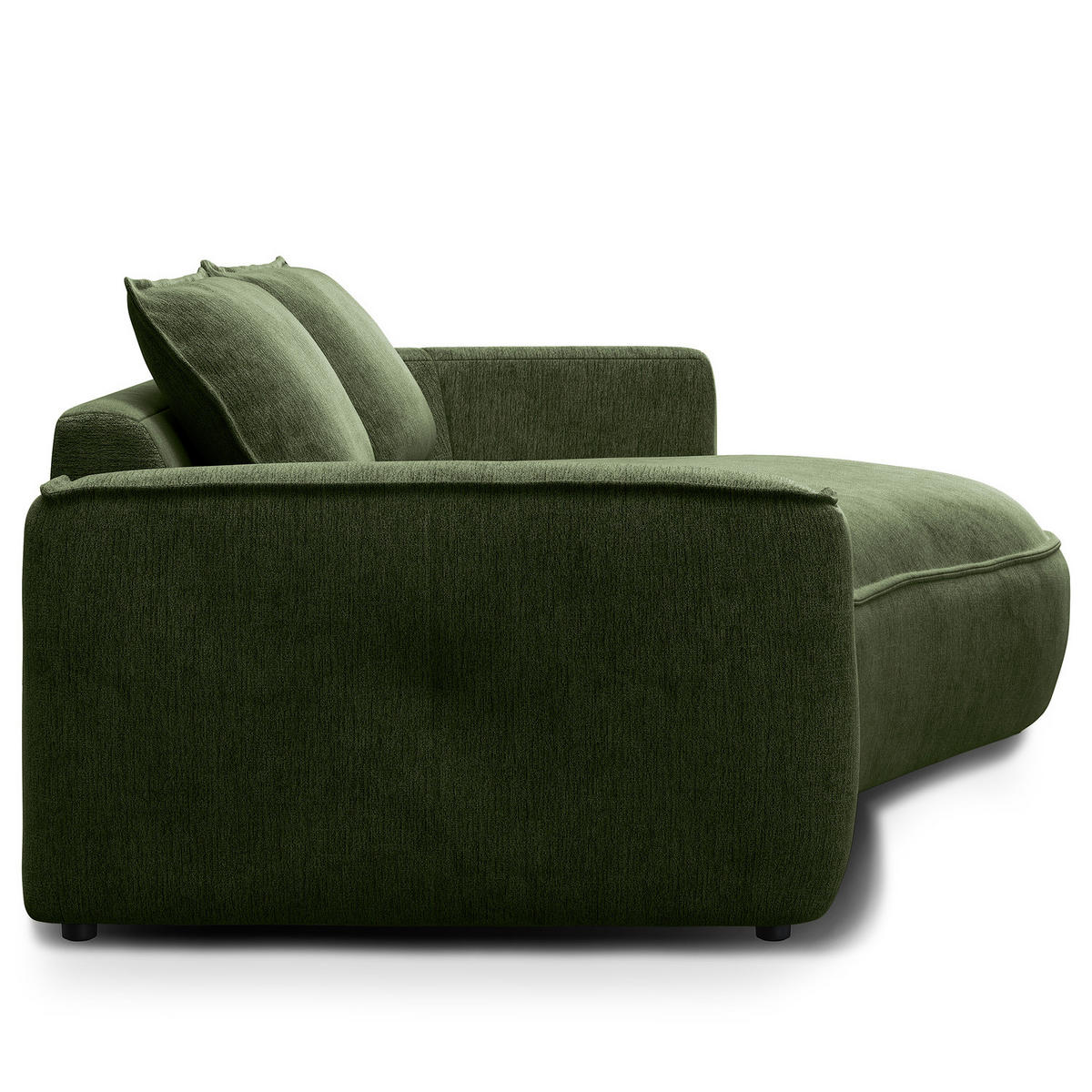 2,5-SITZER SOFA - Schwarz/Grün, Kunststoff/Textil (217/82/146cm) - home24