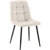 STUHL Samt Cremeweiß - Creme/Schwarz, Textil/Metall (45/84/55cm) - CLP