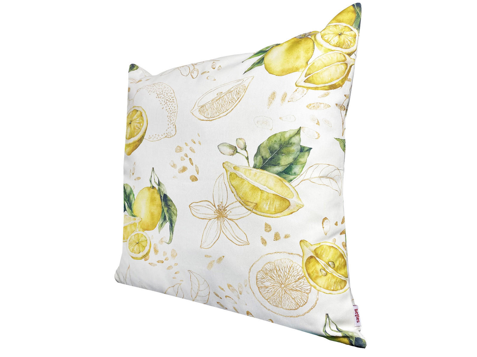 KISSENHÜLLE Italy Collection Zitronen 50/50 cm - Ecru/Gelb, Textil (50/50cm) - beties Heimtextil